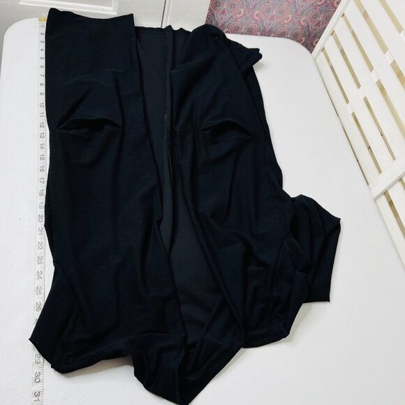 Eileen Fisher Women's Black Open Front Cardigan Sweater‎ Size L Pockets Stretch - Picture 8 of 9